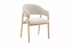 Alma Spisestol Beige Med Lyse Bein