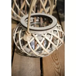 Amarone Lanterne Flettet naturmaterial m/glass D23 H30