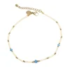 Anklet, Hvit Med Turkis, Steel G