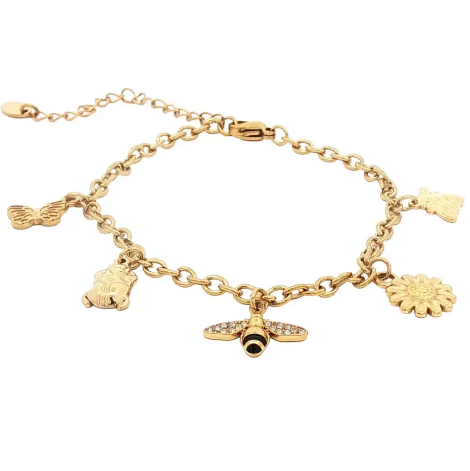 Armbånd Med Charms Rustfritt Stål Gull