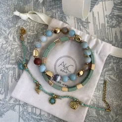 Armbånd Med Charms, Turquoise, Steel G