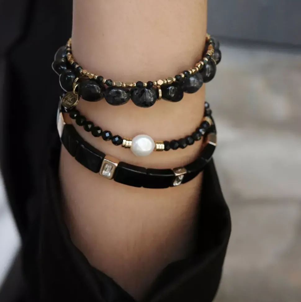 Armbånd Med Stener, Black