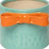 Au Maison Urtepotte Med Sløyfe Turkis/Oransje H9,5xD13 Cm