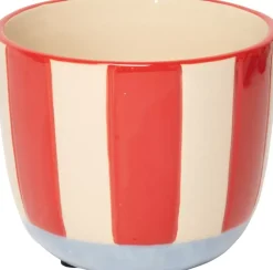 Au Maison Urtepotte M/Striper Rød/Lys Blå H9,5xD12 Cm