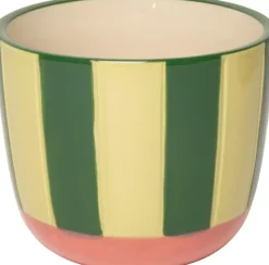 Au Maison Urtepotte M/Striper Grønn/Rosa H9,5xD12 Cm