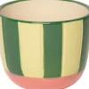 Au Maison Urtepotte M/Striper Grønn/Rosa H7,5xD10 Cm