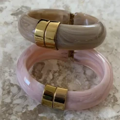 Bali Armbånd Resin Beige/Gull