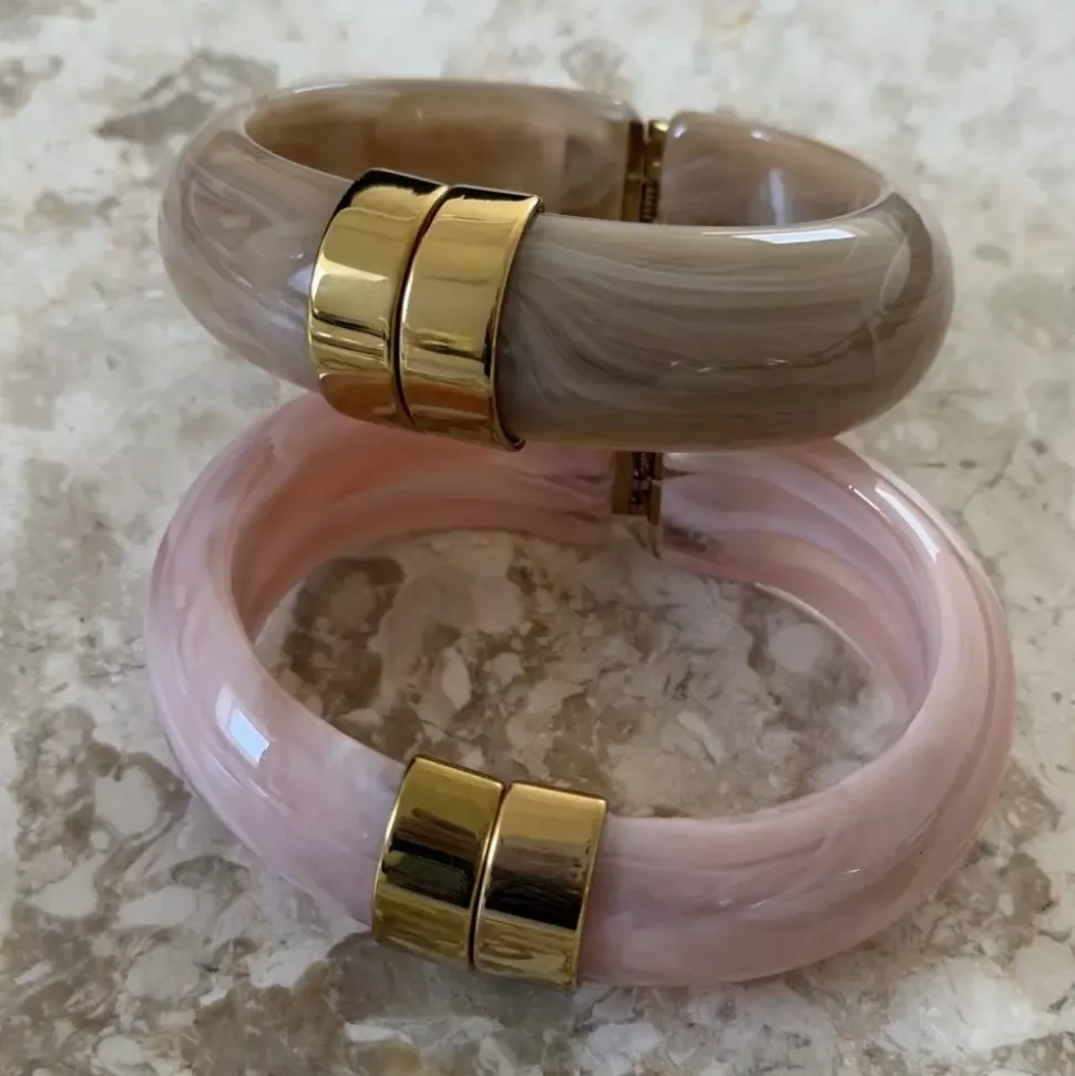 Bali Armbånd Resin Beige/Gull