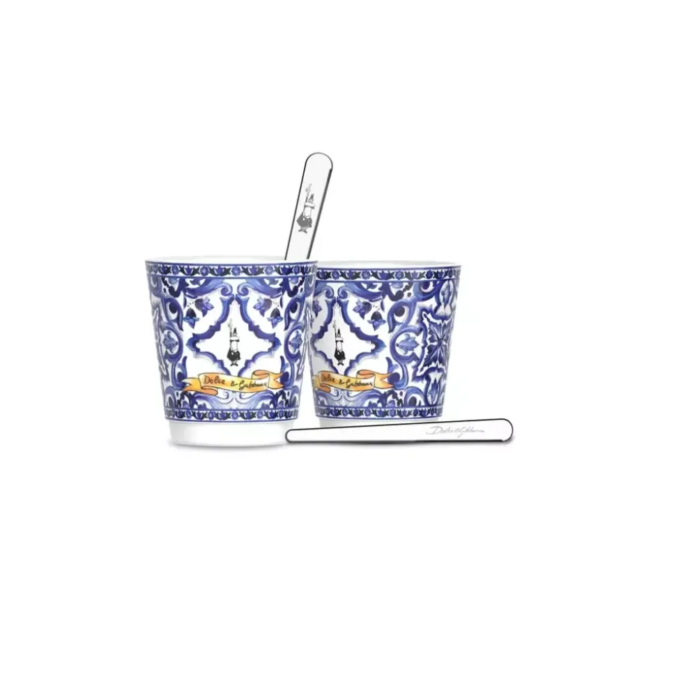 Bialetti - D&G - Kopp og rørepinne 4 deler - 7 cl