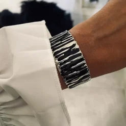 Blake Emalje Armbånd Svart/Sølv