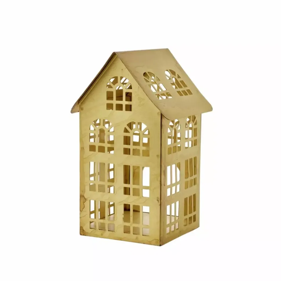Bolille Dekorhus 12x10x20 cm Lys Gull