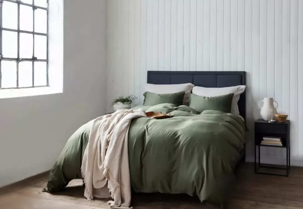 Borås Cotton Bliss Sengesett 140X220/50X70 Oliven