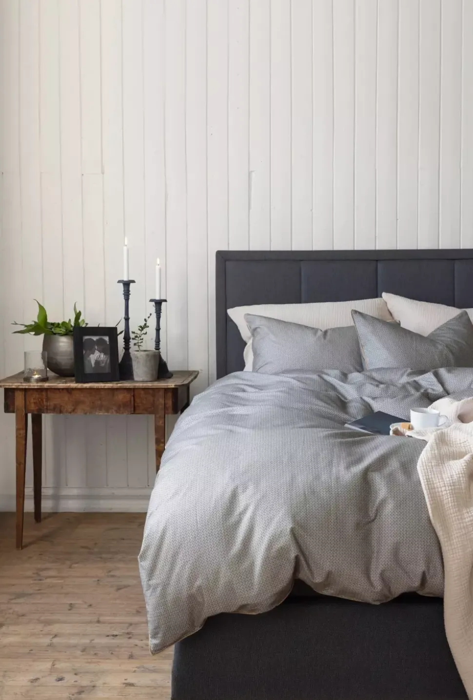 Borås Cotton Enzo Sengesett 140X220/50X70 Grå
