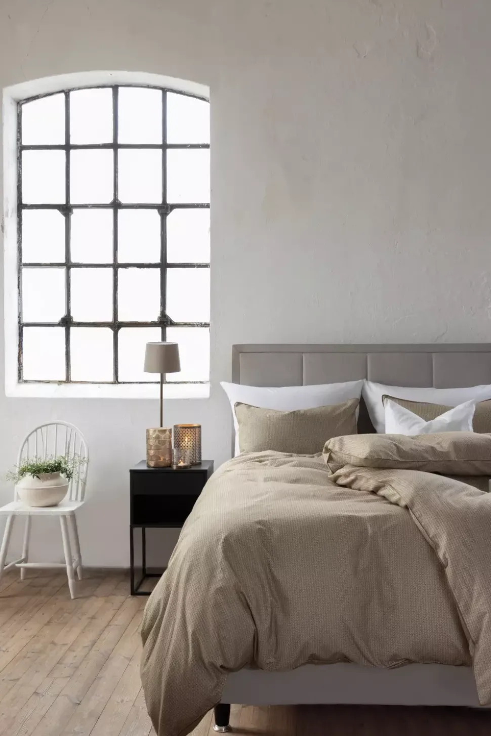 Borås Cotton Enzo Sengesett 140X200/50X70 Beige