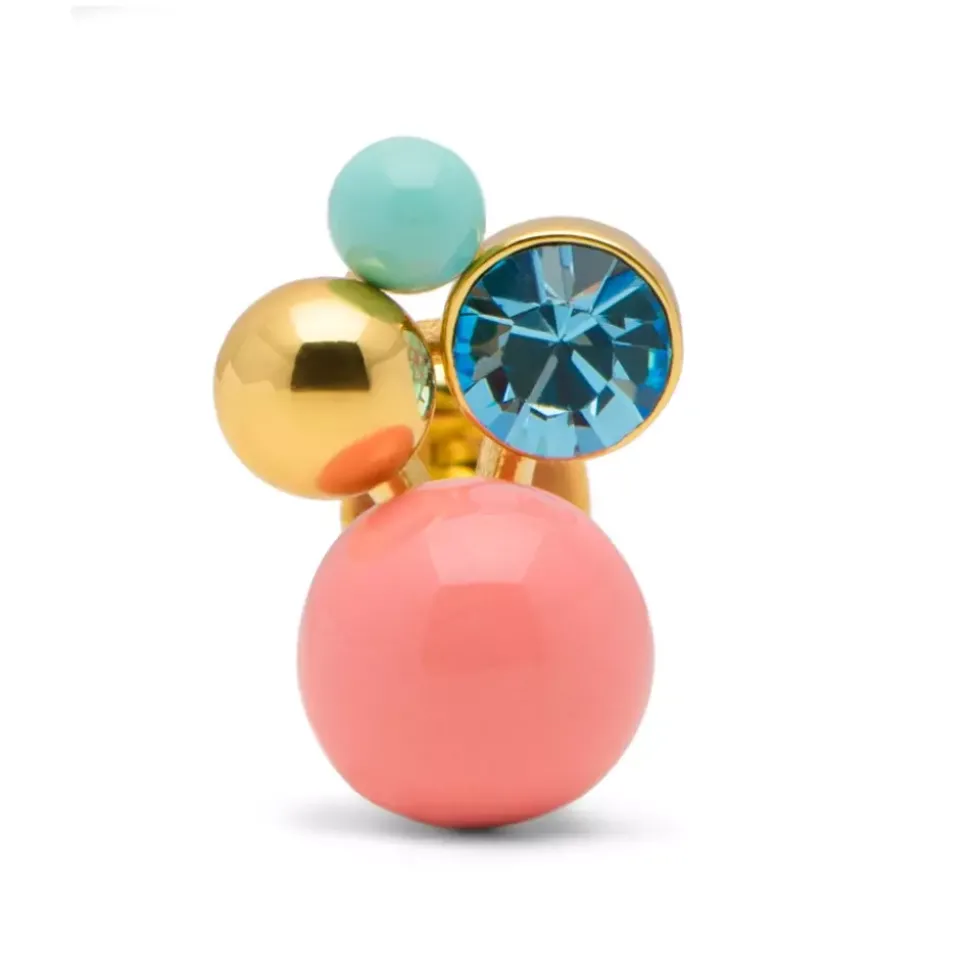 Bouquet Burnt Coral Ørering 1 stk Forgyldt