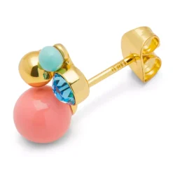 Bouquet Burnt Coral Ørering 1 stk Forgyldt