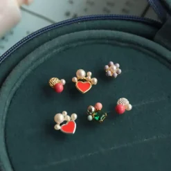 Bouquet Green Bling Ørering 1 stk Forgyldt