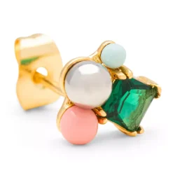 Bouquet Green Bling Ørering 1 stk Forgyldt