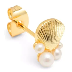 Bouquet Shell & Pearls Øredobb 1 stk Gull