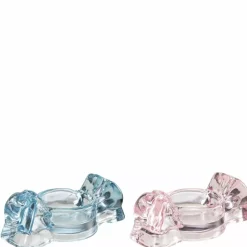 Bow Telysholder L10 Blå/rosa
