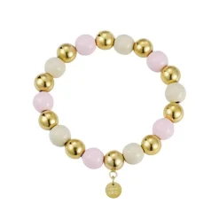 Brea Emaljert 10mm Armbånd Rosa/Gull