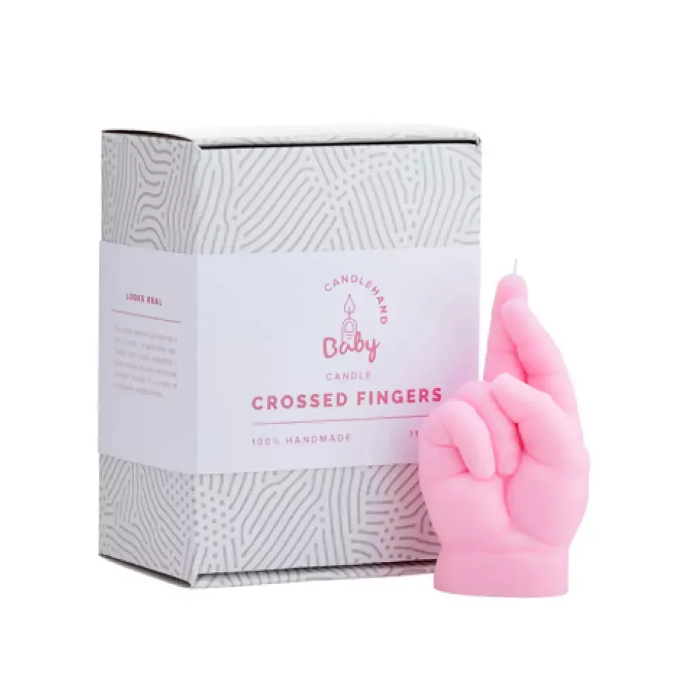 CandleHand Baby 'Fingers Crossed' Pink