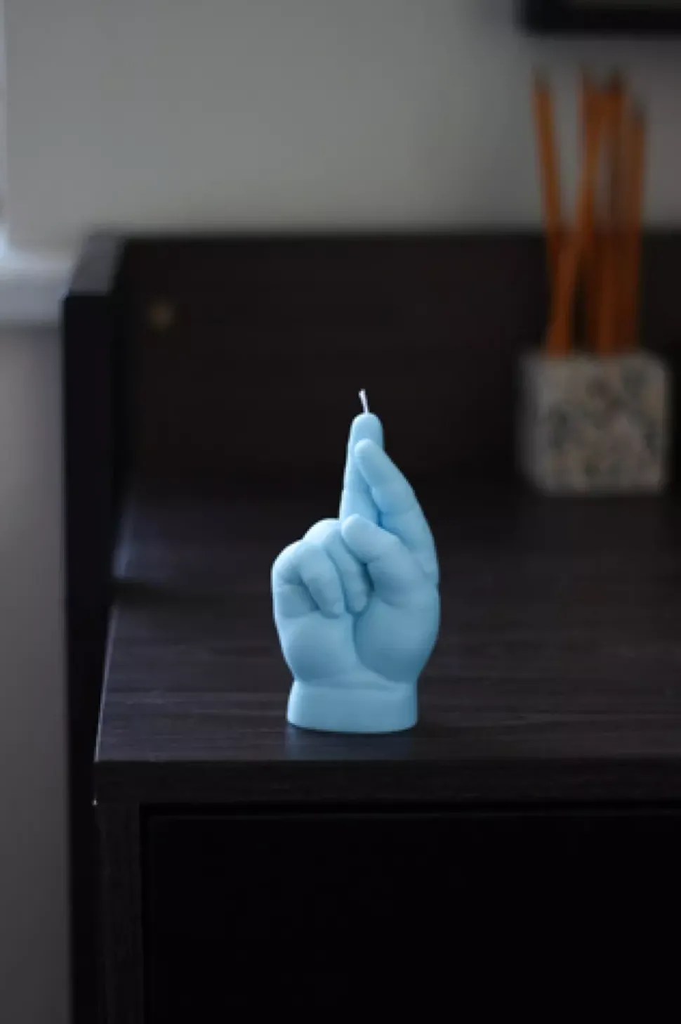CandleHand Baby 'Fingers Crossed' Blue