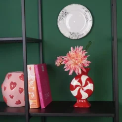 Candy Vase Rød/Hvit H20