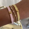 Capri Emaljert Armbånd Lys Rosa/Gull