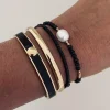 Capri Enamel Armbånd Svart/Gull