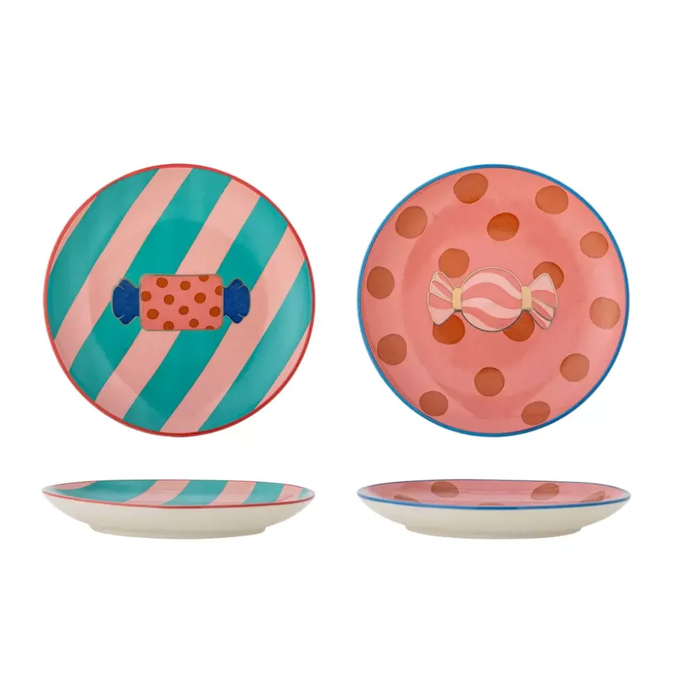Caramella Tallerken, Sett av 2, Rosa, Keramikk