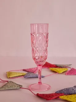 Champagneglass Akryl Rosa