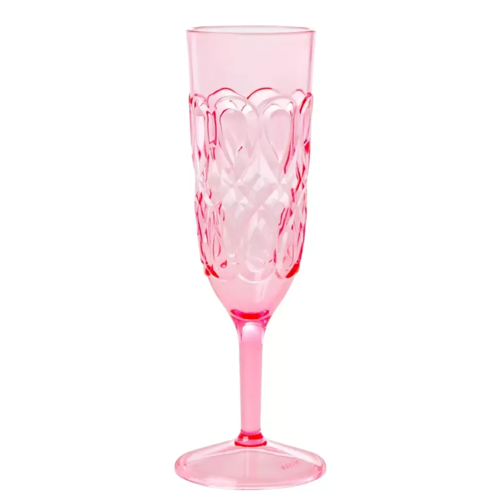Champagneglass Akryl Rosa