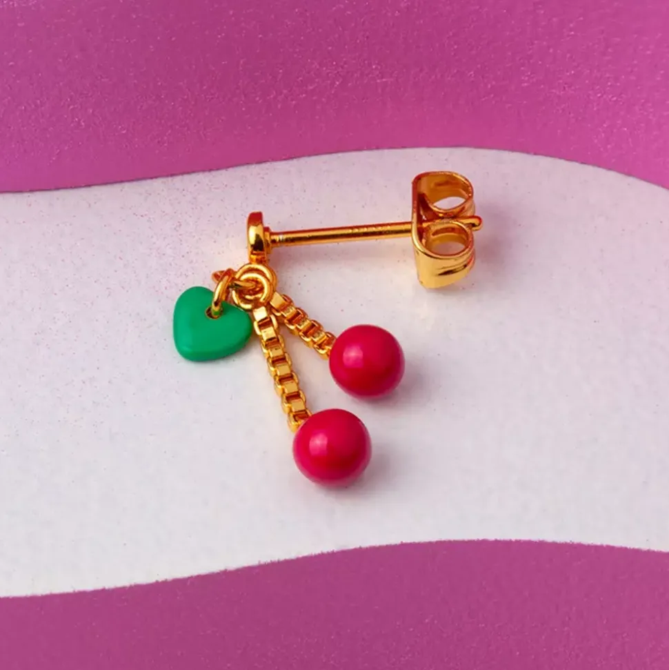 Cherry Ørering 1 stk Rubinrød