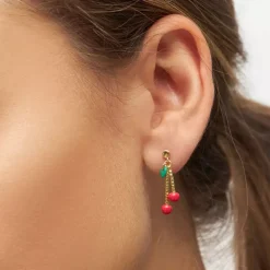 Cherry Ørering 1 stk Rubinrød