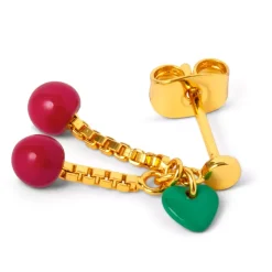 Cherry Ørering 1 stk Rubinrød