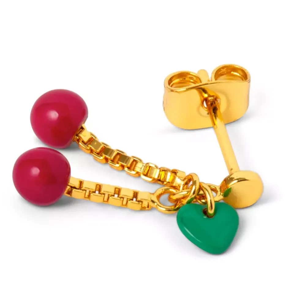 Cherry Ørering 1 stk Rubinrød