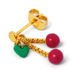Cherry Ørering 1 stk Rubinrød