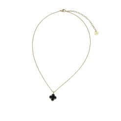 Clover Emaljesmykke Svart/Gull Clover