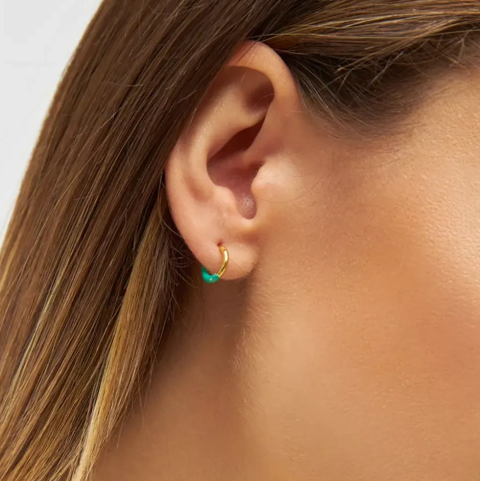 Color Hoop Half Dip 1 stk Forgyldt Green