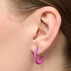 Color Hoops Medium Par Electric Fuchsia Pink