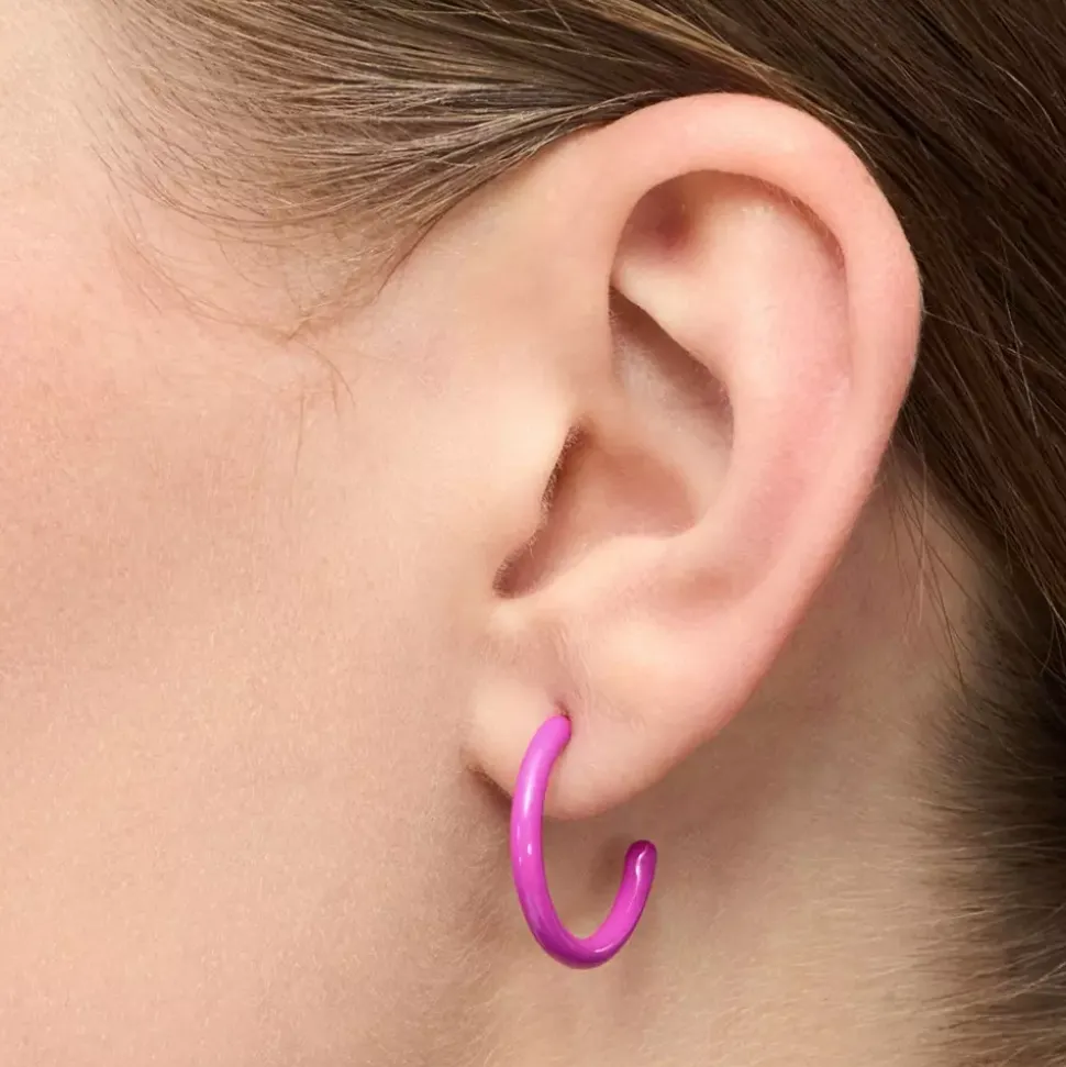 Color Hoops Medium Par Electric Fuchsia Pink