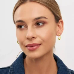 Color Hoops Medium Øreringer Lime (Par)