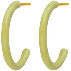 Color Hoops Medium Øreringer Lime (Par)