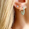 Color Hoops Medium Øreringer Mint (Par)
