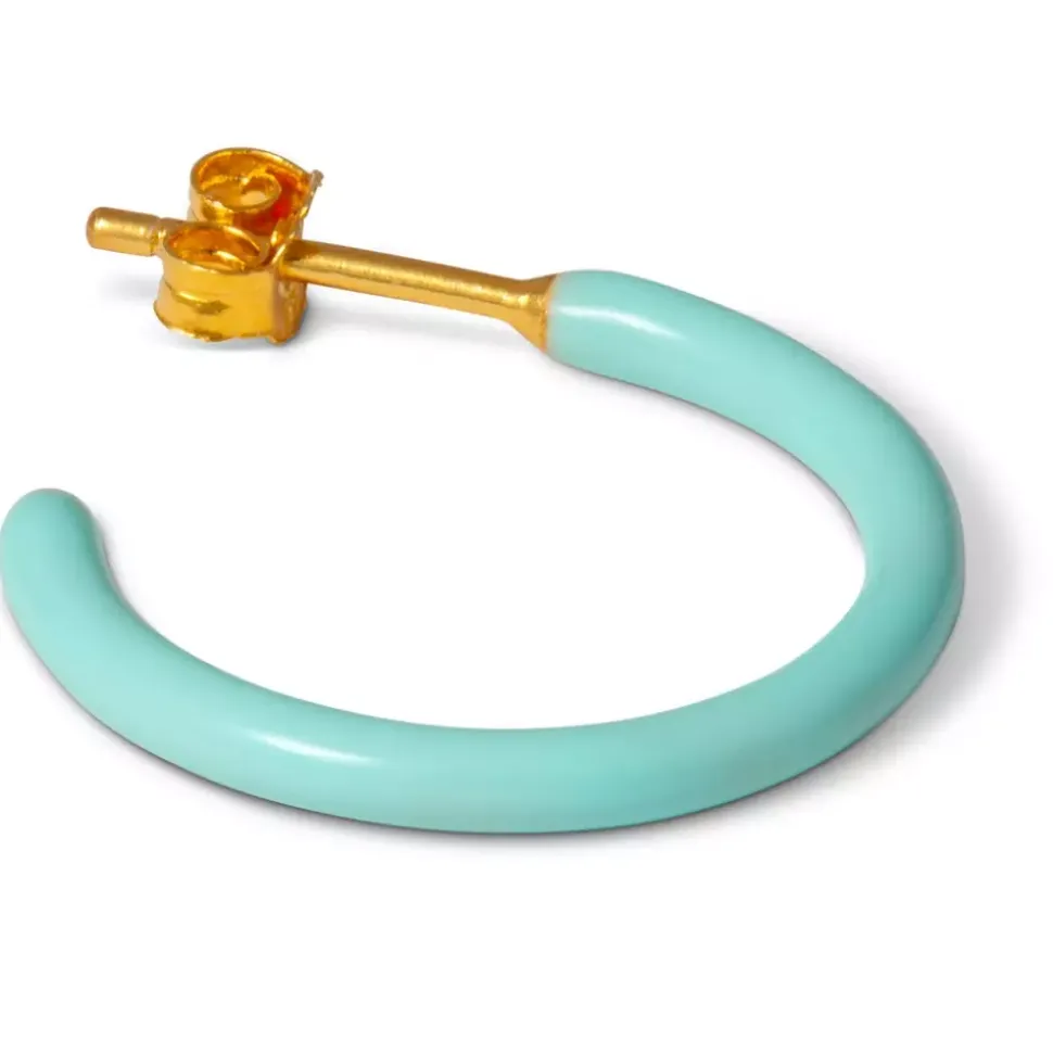 Color Hoops Medium Øreringer Mint (Par)