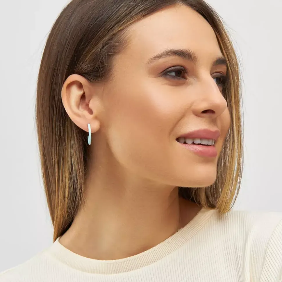 Color Hoops Medium Øreringer Mint (Par)