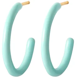 Color Hoops Medium Øreringer Mint (Par)