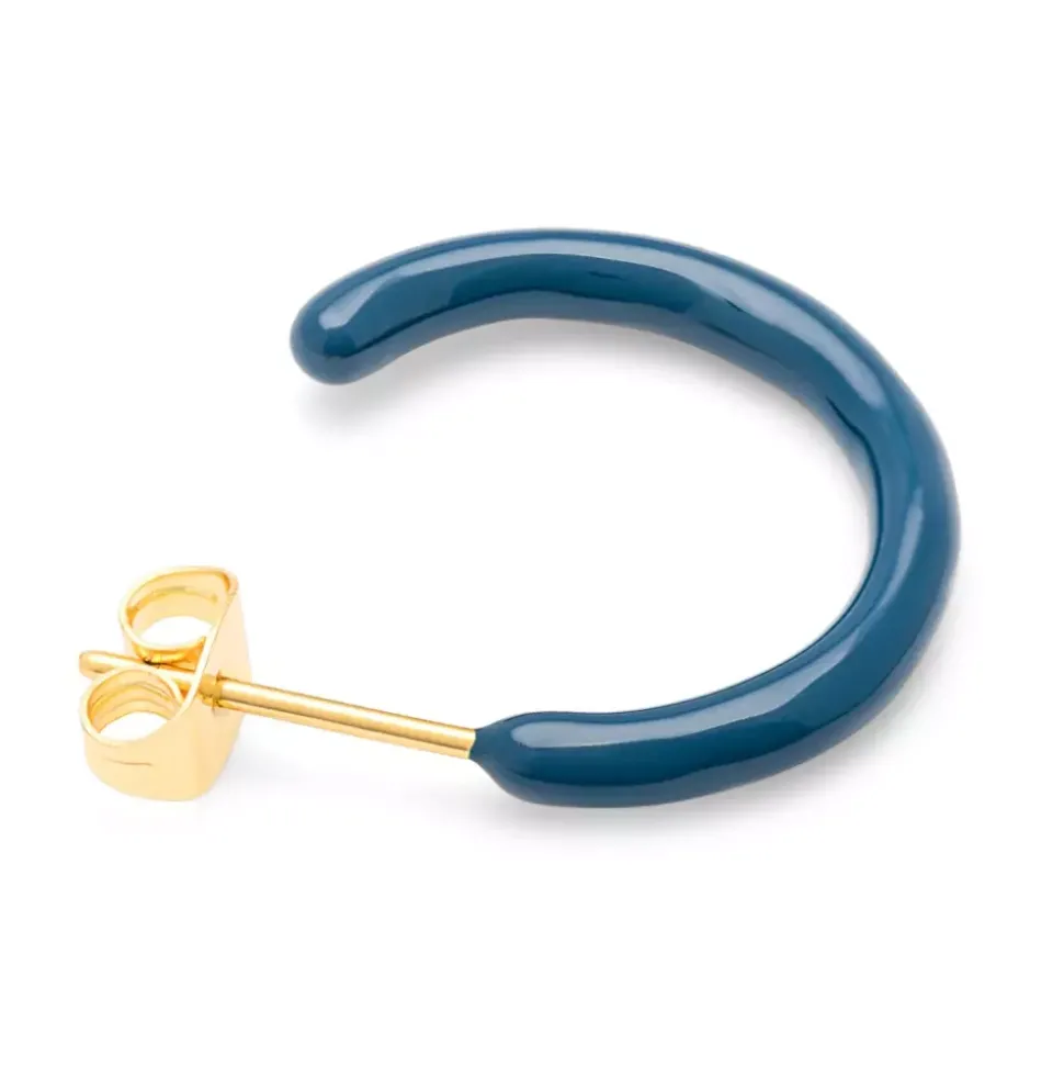 Color Hoops Medium Øreringer Retro Dark Blue (Par)