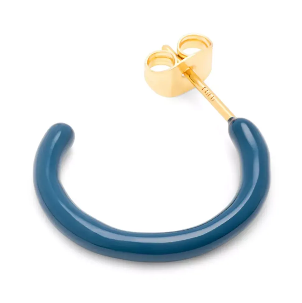 Color Hoops Medium Øreringer Retro Dark Blue (Par)
